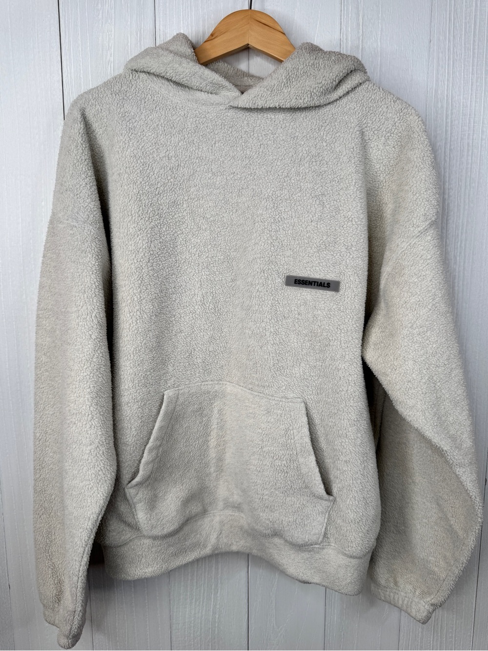 Essentials Fear of God Polar Fleece Hoodie in Oatmeal S